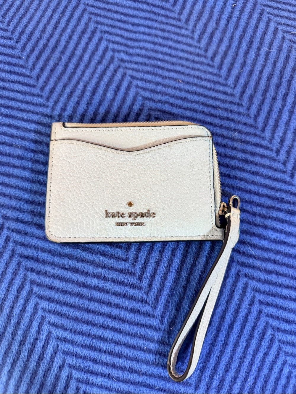 kate spade New York light Blue Leather Card Wallet Wristlet